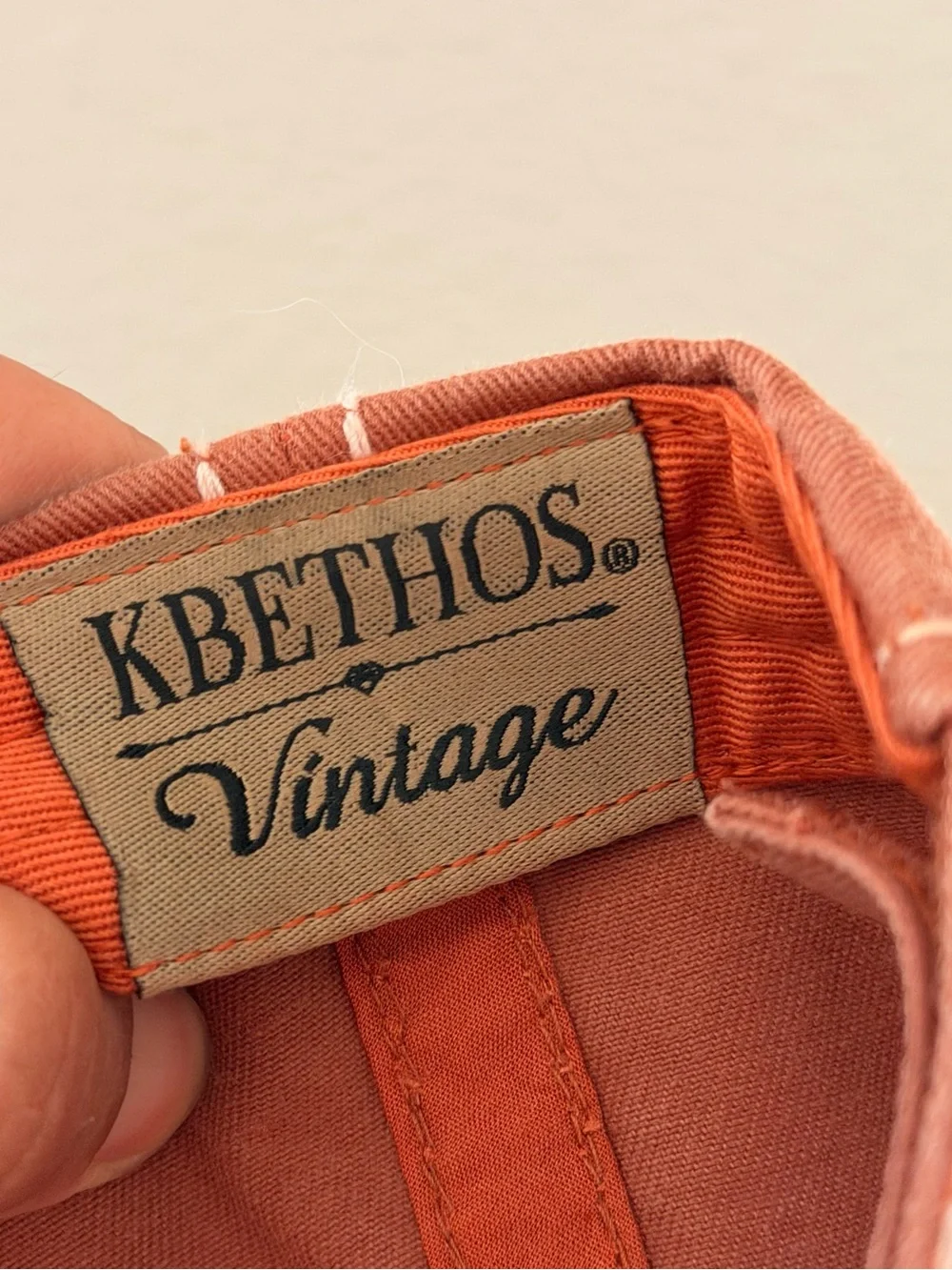 New KBETHOS Distressed Rose Applique Cap - Rust Decorated by Blueberry Kate
